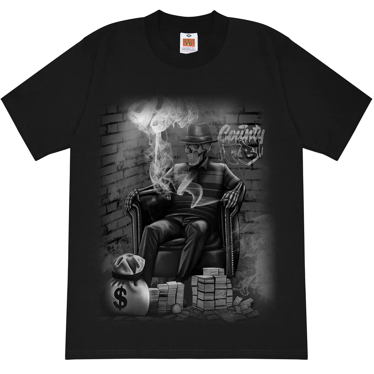 FB County Graphic T-Shirt (Smoking Skeleton)