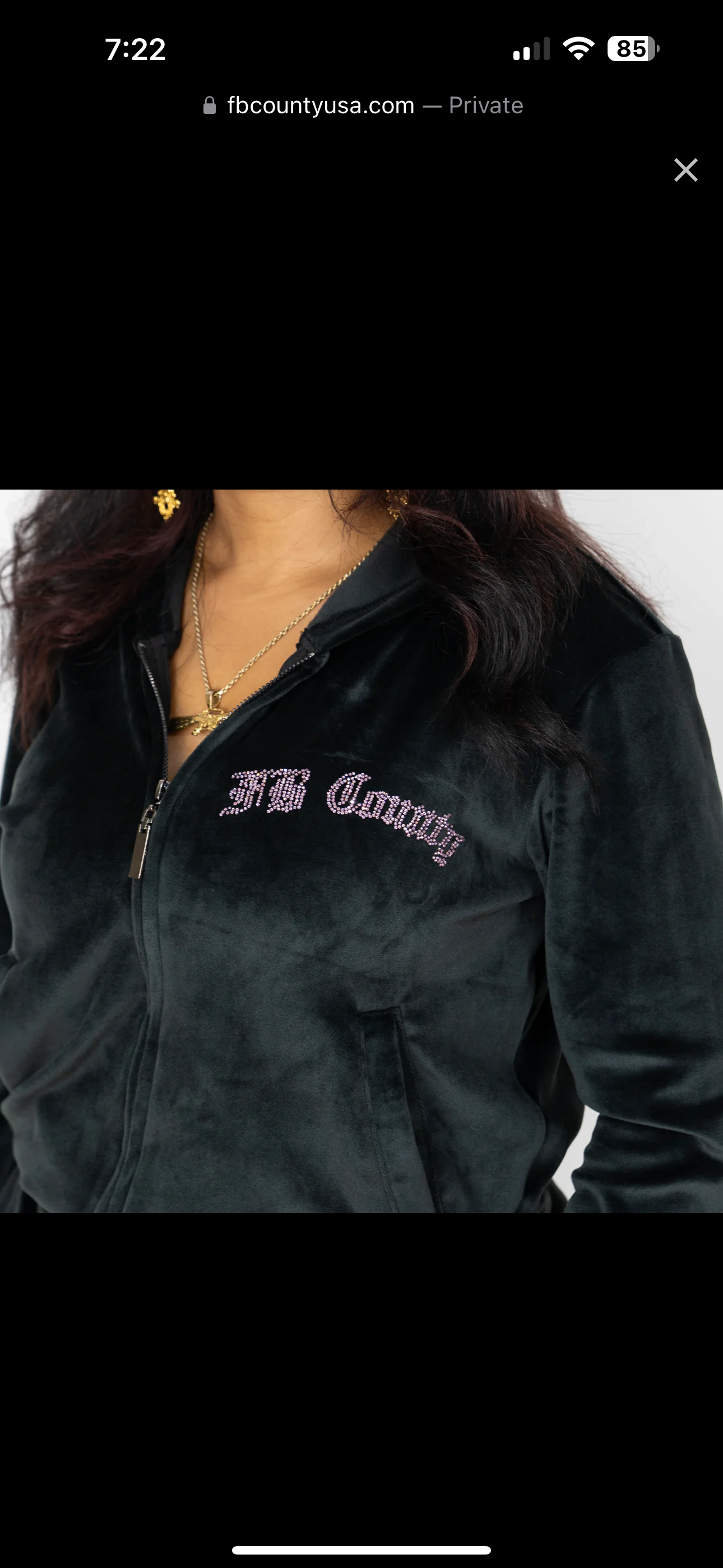 FB County Rhinestone Velour Tracksuit