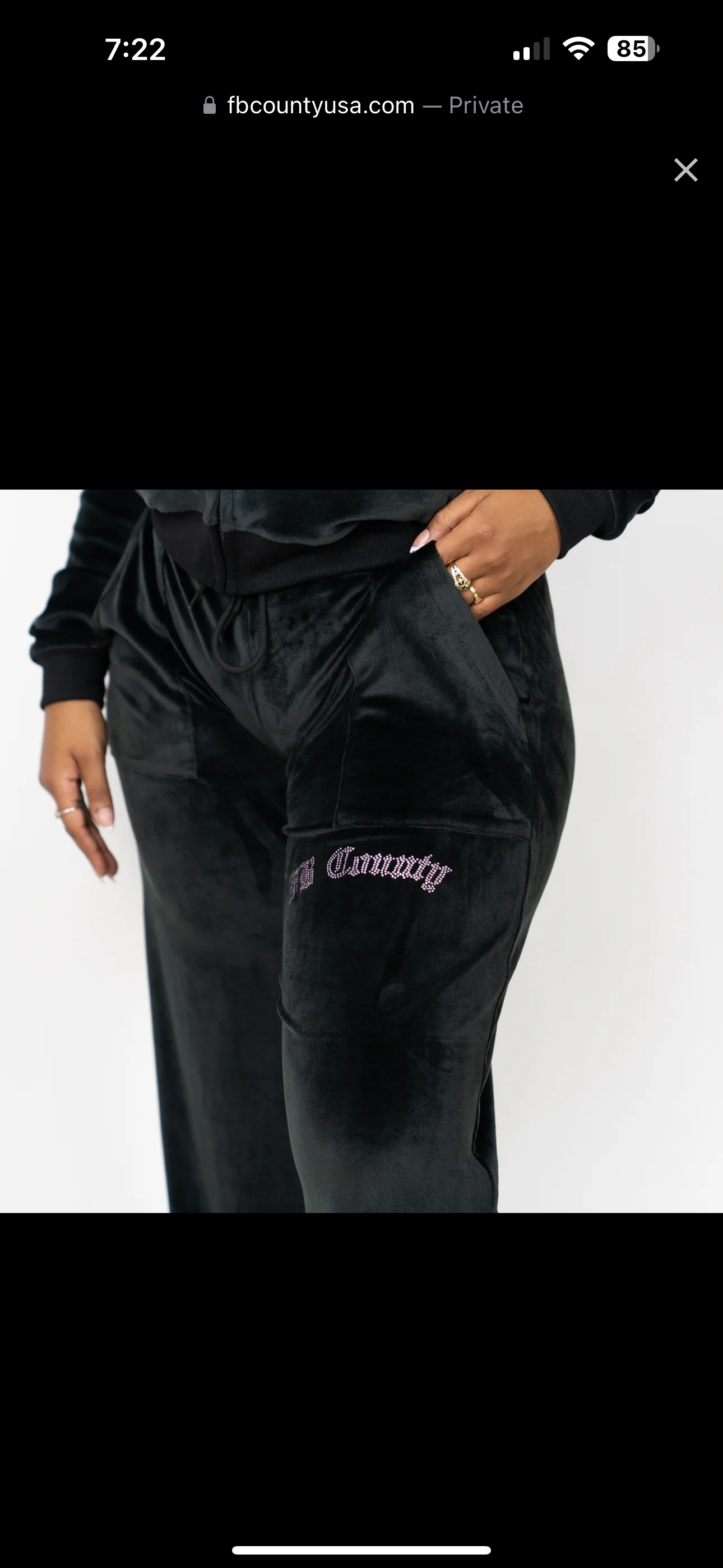 FB County Rhinestone Velour Tracksuit