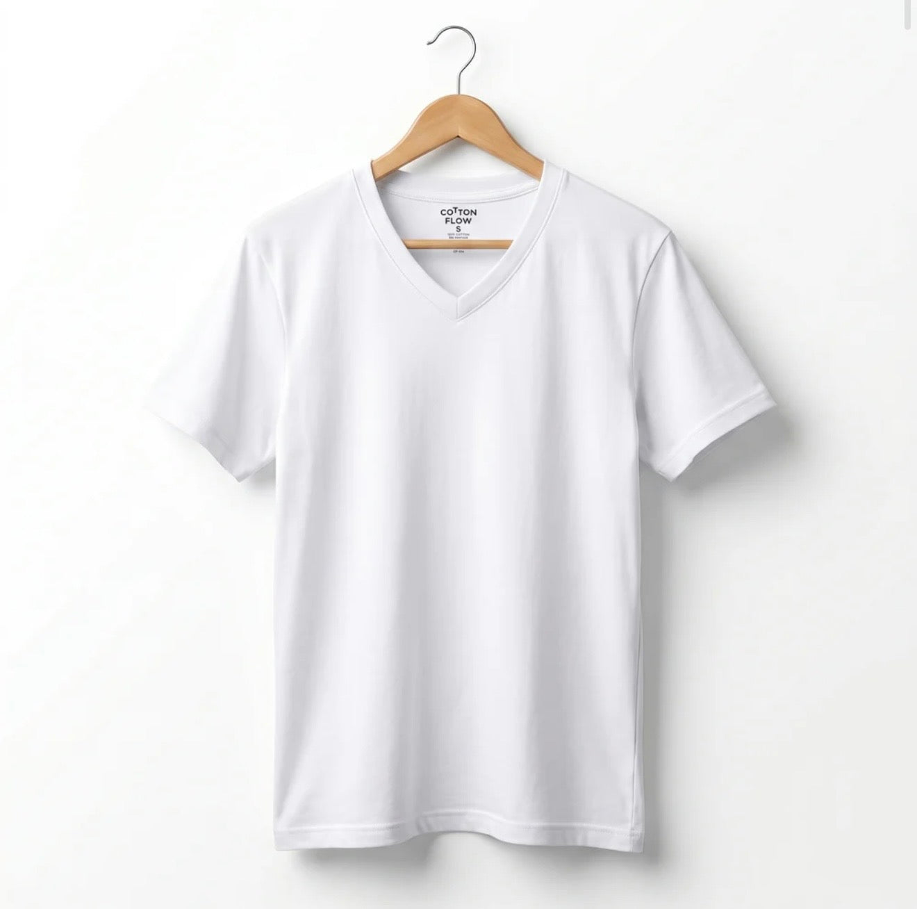 Cotton Flow T-Shirt, V-Neck