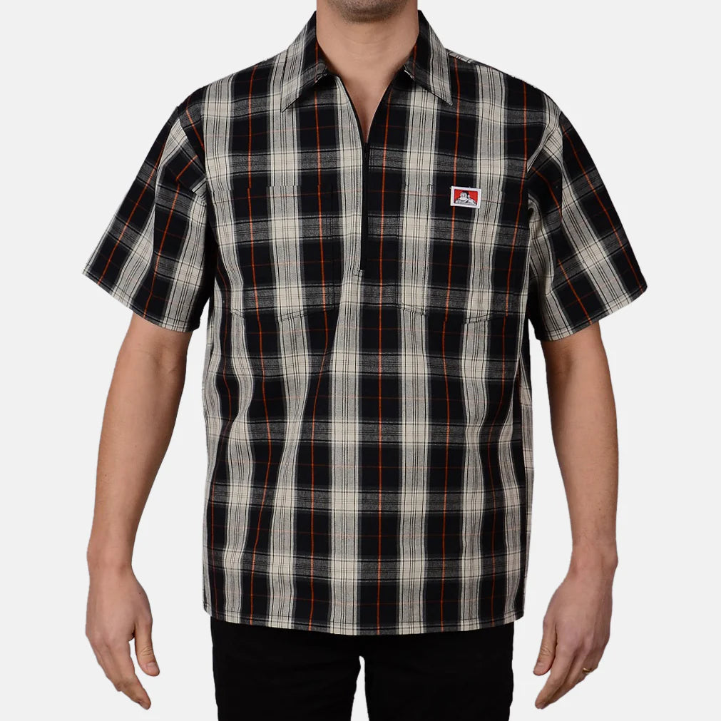 Ben Davis Short Sleeve Half Zip (Plaid)