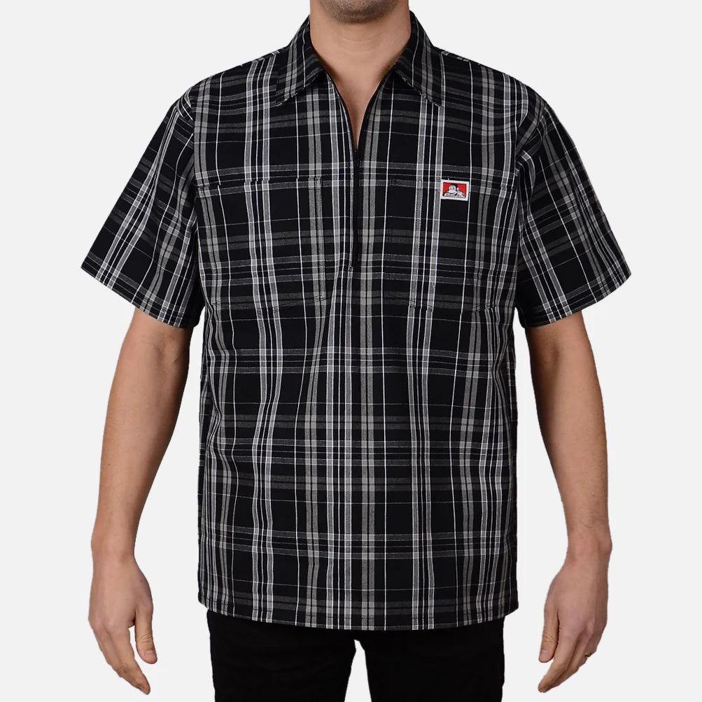 Ben Davis Short Sleeve Half Zip (Plaid)